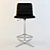 Sleek Chrome Bar Chair: NEX 3D model small image 2