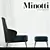 Luxury Minotti Leslie Velvet Armchair & Ottoman 3D model small image 2