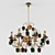 Donolux S110213/8 Chandelier: Elegant White & Gold Design with Stylish Pepper Glass Elements 3D model small image 1