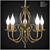 Vintage 5Lt Artisan Brass Chandelier 3D model small image 1