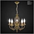 Vintage 5Lt Artisan Brass Chandelier 3D model small image 3