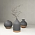  Japanese Style Vases Set 3D model small image 1