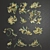 Gilded Wall Ornament Set 3D model small image 1
