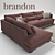 Brandon Sofa | 345cm Length | 108/235cm Depth | 83cm Armrest Height 3D model small image 2