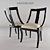 Italian Black Lacquer Dining Chair 3D model small image 1