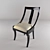 Italian Black Lacquer Dining Chair 3D model small image 2