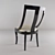 Italian Black Lacquer Dining Chair 3D model small image 3