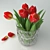 Elegant Tulips in Glass Vase 3D model small image 3