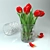 Elegant Tulips in Glass Vase 3D model small image 1