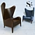 SE London Lounge Armchair | Happiness in Velvet & Leather 3D model small image 1