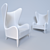 SE London Lounge Armchair | Happiness in Velvet & Leather 3D model small image 2