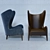 SE London Lounge Armchair | Happiness in Velvet & Leather 3D model small image 3