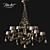 Elegant Golden Aura Chandelier 3D model small image 1
