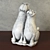 Graceful Gypsum Cat Pair 3D model small image 1