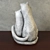 Graceful Gypsum Cat Pair 3D model small image 2