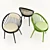 Sleek Loto Chair with Wooden Frame 3D model small image 1