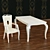 Vintage Italian Stilema Table & Chair 3D model small image 1