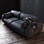  Gray Velvet Sofa - 2500mm Width 3D model small image 2