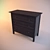 IKEA HEMNES Chest - Black-Brown, 3 Drawers 3D model small image 2
