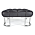 Sleek VIO Leather Poof with Metal Legs 3D model small image 1