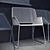 Sleek Metal Mesh Chair 3D model small image 2
