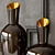 Elegant Tozai Noir Gold Vases 3D model small image 2
