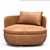 Elegant Swivel Leather Chair 3D model small image 2