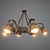 Rustic Lila Wooden Chandelier 3D model small image 1