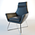 Rossmoor Modern Leather Lounge Chair 3D model small image 1