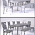 Versatile Desk Set with Chair & Stool 3D model small image 3