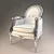 Classic Leather and Wood Armchair 3D model small image 3