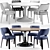 Minimalist Table Set by Minotti: Neto Table & Owens Chairs 3D model small image 3