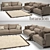 Modern 2-seater BRANDON Sofa 3D model small image 2