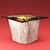 Natural Stump Table with Glass Top 3D model small image 1