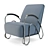 Brett Industrial Loft Armchair 3D model small image 1
