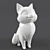 Whiskered Wonder: Cat Statuette 3D model small image 1