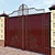 Elegant Wrought Iron Gates 3D model small image 1