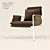 Elegant Terrace Armchair: Dark Brown 3D model small image 1