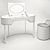 Elegance Defined: Baxter Yves Dressing Table & Nina Pouf 3D model small image 3
