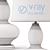 Elegant Curvy Ceramic Table Lamp 3D model small image 3