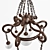 Bronze Textured Chandelier with White Glass Shades 3D model small image 2