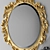 Luxury Golden Oval Wall Mirror 3D model small image 3