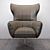 Modern Grey Eco-Leather Accent Chair 3D model small image 1