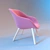 Sleek Lounger by HAY 3D model small image 2