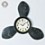 Title: Vintage Propeller Blade Clock 3D model small image 1