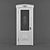 Elegant Glass-panelled K-71GF Door 3D model small image 1