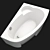 Ravak Asymmetric: Luxurious Asymmetrical Bathtub 3D model small image 1