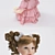 Unique Textured Doll with Hair and Fur 3D model small image 2