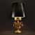 Elegant Gold Table Lamp with Silk Shade 3D model small image 1