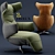 Luxurious Leolux SAPHIRA Armchair 3D model small image 1